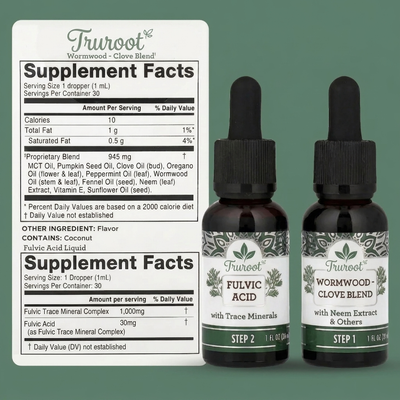 Truroot® GutCleanse 2-Step Parasite Cleanse Kit - Natural Herbal Detox for a Cleaner, Healthier Gut