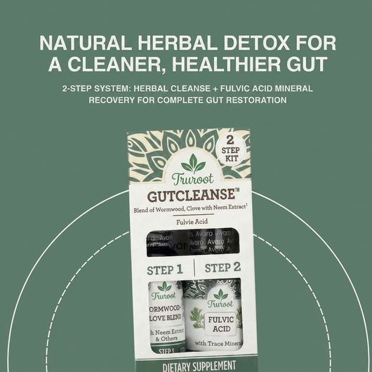 Truroot® GutCleanse 2-Step Parasite Cleanse Kit - Natural Herbal Detox for a Cleaner, Healthier Gut